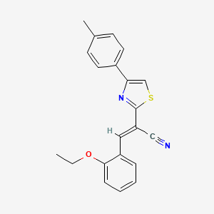 molecular formula C21H18N2OS B3838356 3-(2-ethoxyphenyl)-2-[4-(4-methylphenyl)-1,3-thiazol-2-yl]acrylonitrile 