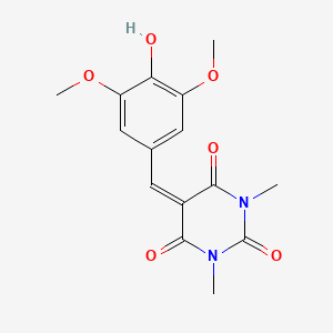 molecular formula C15H16N2O6 B3838363 5-(4-hydroxy-3,5-dimethoxybenzylidene)-1,3-dimethyl-2,4,6(1H,3H,5H)-pyrimidinetrione 