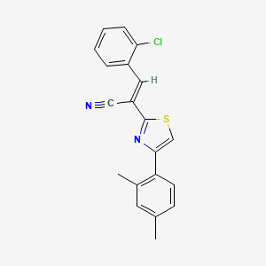 molecular formula C20H15ClN2S B3838369 3-(2-chlorophenyl)-2-[4-(2,4-dimethylphenyl)-1,3-thiazol-2-yl]acrylonitrile CAS No. 5304-25-6