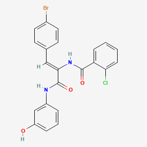 molecular formula C22H16BrClN2O3 B3838377 N-(2-(4-bromophenyl)-1-{[(3-hydroxyphenyl)amino]carbonyl}vinyl)-2-chlorobenzamide 
