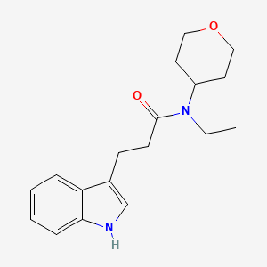 molecular formula C18H24N2O2 B3838383 N-ethyl-3-(1H-indol-3-yl)-N-(tetrahydro-2H-pyran-4-yl)propanamide 