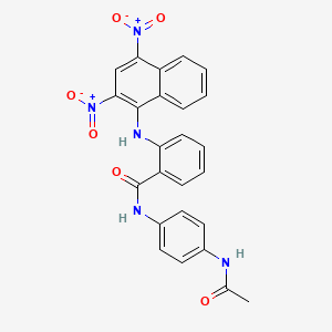 molecular formula C25H19N5O6 B3838395 N-[4-(acetylamino)phenyl]-2-[(2,4-dinitro-1-naphthyl)amino]benzamide 