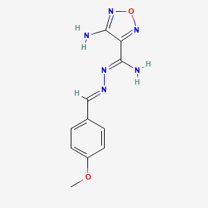 molecular formula C11H12N6O2 B3838406 4-amino-N'-(4-methoxybenzylidene)-1,2,5-oxadiazole-3-carbohydrazonamide 