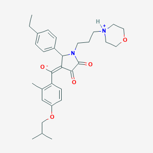 (E)-[2-(4-ethylphenyl)-1-(3-morpholin-4-ium-4-ylpropyl)-4,5-dioxopyrrolidin-3-ylidene]-[2-methyl-4-(2-methylpropoxy)phenyl]methanolate
