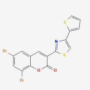 molecular formula C16H7Br2NO2S2 B3838422 6,8-dibromo-3-[4-(2-thienyl)-1,3-thiazol-2-yl]-2H-chromen-2-one 