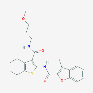 molecular formula C23H26N2O4S B383844 N-[3-(3-methoxypropylcarbamoyl)-4,5,6,7-tetrahydro-1-benzothiophen-2-yl]-3-methyl-1-benzofuran-2-carboxamide CAS No. 608121-41-1
