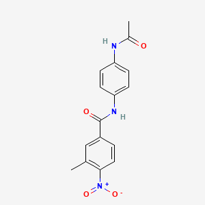 molecular formula C16H15N3O4 B3838442 N-[4-(acetylamino)phenyl]-3-methyl-4-nitrobenzamide 