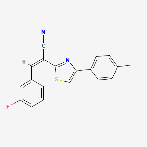 molecular formula C19H13FN2S B3838447 3-(3-fluorophenyl)-2-[4-(4-methylphenyl)-1,3-thiazol-2-yl]acrylonitrile 