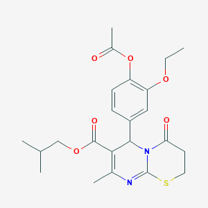 isobutyl 6-[4-(acetyloxy)-3-ethoxyphenyl]-8-methyl-4-oxo-3,4-dihydro-2H,6H-pyrimido[2,1-b][1,3]thiazine-7-carboxylate