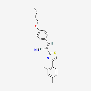 molecular formula C24H24N2OS B3838467 3-(4-butoxyphenyl)-2-[4-(2,4-dimethylphenyl)-1,3-thiazol-2-yl]acrylonitrile 