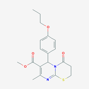 methyl 8-methyl-4-oxo-6-(4-propoxyphenyl)-3,6-dihydro-2H-pyrimido[2,1-b][1,3]thiazine-7-carboxylate