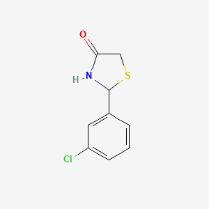 molecular formula C9H8ClNOS B3838478 2-(3-chlorophenyl)-1,3-thiazolidin-4-one 