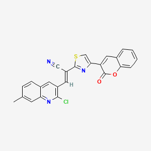 molecular formula C25H14ClN3O2S B3838499 3-(2-chloro-7-methyl-3-quinolinyl)-2-[4-(2-oxo-2H-chromen-3-yl)-1,3-thiazol-2-yl]acrylonitrile 