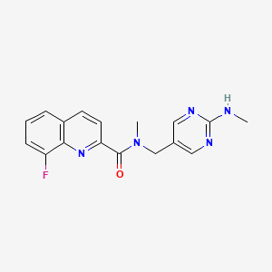 molecular formula C17H16FN5O B3838501 8-fluoro-N-methyl-N-{[2-(methylamino)pyrimidin-5-yl]methyl}quinoline-2-carboxamide 