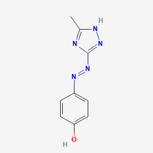molecular formula C9H9N5O B3838509 4-[(3-methyl-1H-1,2,4-triazol-5-yl)diazenyl]phenol 