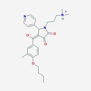 (E)-(4-butoxy-3-methylphenyl)-[1-[3-(dimethylazaniumyl)propyl]-4,5-dioxo-2-pyridin-4-ylpyrrolidin-3-ylidene]methanolate