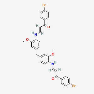 molecular formula C33H28Br2N2O4 B3838513 3,3'-{methylenebis[(2-methoxy-4,1-phenylene)imino]}bis[1-(4-bromophenyl)-2-propen-1-one] 