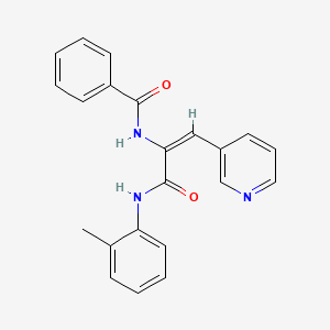 molecular formula C22H19N3O2 B3838518 N-[1-{[(2-methylphenyl)amino]carbonyl}-2-(3-pyridinyl)vinyl]benzamide 