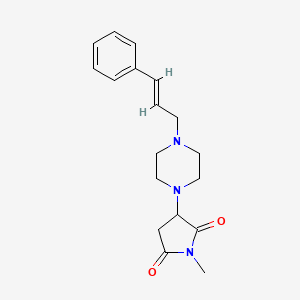 molecular formula C18H23N3O2 B3838522 1-methyl-3-[4-(3-phenyl-2-propen-1-yl)-1-piperazinyl]-2,5-pyrrolidinedione 