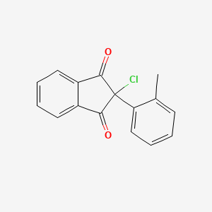 molecular formula C16H11ClO2 B3838535 2-chloro-2-(2-methylphenyl)-1H-indene-1,3(2H)-dione 