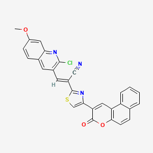 3-(2-chloro-7-methoxy-3-quinolinyl)-2-[4-(3-oxo-3H-benzo[f]chromen-2-yl)-1,3-thiazol-2-yl]acrylonitrile