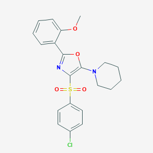 1-[4-[(4-Chlorophenyl)sulfonyl]-2-(2-methoxyphenyl)-1,3-oxazol-5-yl]piperidine