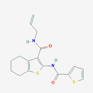 molecular formula C17H18N2O2S2 B383859 N-allyl-2-[(thien-2-ylcarbonyl)amino]-4,5,6,7-tetrahydro-1-benzothiophene-3-carboxamide 