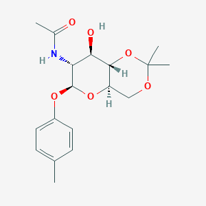 molecular formula C18H25NO6 B383862 N-[8-hydroxy-2,2-dimethyl-6-(4-methylphenoxy)hexahydropyrano[3,2-d][1,3]dioxin-7-yl]acetamide CAS No. 865677-81-2
