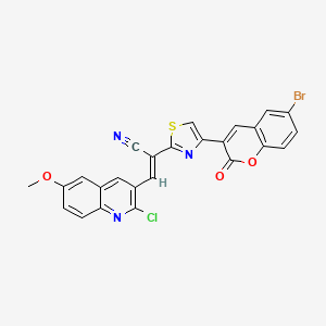 molecular formula C25H13BrClN3O3S B3838628 2-[4-(6-bromo-2-oxo-2H-chromen-3-yl)-1,3-thiazol-2-yl]-3-(2-chloro-6-methoxy-3-quinolinyl)acrylonitrile 