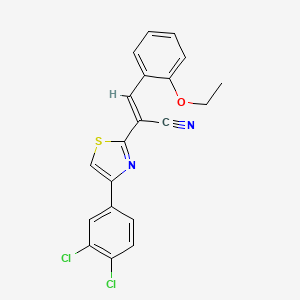 molecular formula C20H14Cl2N2OS B3838647 2-[4-(3,4-dichlorophenyl)-1,3-thiazol-2-yl]-3-(2-ethoxyphenyl)acrylonitrile CAS No. 5305-58-8