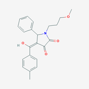 molecular formula C22H23NO4 B383865 3-hydroxy-1-(3-methoxypropyl)-4-(4-methylbenzoyl)-5-phenyl-1,5-dihydro-2H-pyrrol-2-one CAS No. 440097-18-7