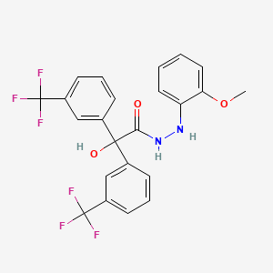 molecular formula C23H18F6N2O3 B3838655 2-hydroxy-N'-(2-methoxyphenyl)-2,2-bis[3-(trifluoromethyl)phenyl]acetohydrazide 