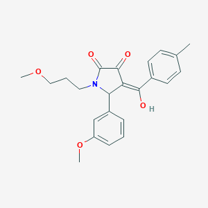 molecular formula C23H25NO5 B383866 3-hydroxy-5-(3-methoxyphenyl)-1-(3-methoxypropyl)-4-(4-methylbenzoyl)-1,5-dihydro-2H-pyrrol-2-one CAS No. 440097-21-2
