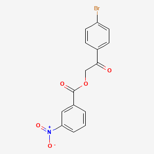 molecular formula C15H10BrNO5 B3838674 2-(4-bromophenyl)-2-oxoethyl 3-nitrobenzoate CAS No. 7471-29-6