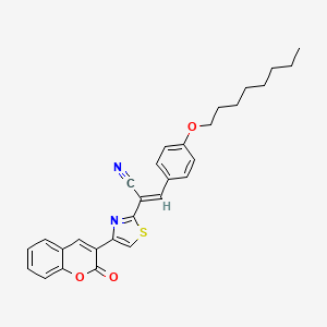 molecular formula C29H28N2O3S B3838701 3-[4-(octyloxy)phenyl]-2-[4-(2-oxo-2H-chromen-3-yl)-1,3-thiazol-2-yl]acrylonitrile 