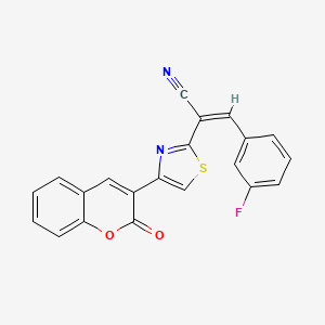 3-(3-fluorophenyl)-2-[4-(2-oxo-2H-chromen-3-yl)-1,3-thiazol-2-yl]acrylonitrile