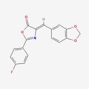 molecular formula C17H10FNO4 B3838765 4-(1,3-benzodioxol-5-ylmethylene)-2-(4-fluorophenyl)-1,3-oxazol-5(4H)-one 