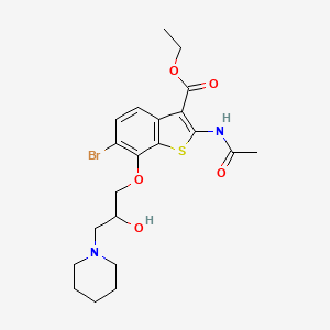 molecular formula C21H27BrN2O5S B3838780 ethyl 2-(acetylamino)-6-bromo-7-[2-hydroxy-3-(1-piperidinyl)propoxy]-1-benzothiophene-3-carboxylate 