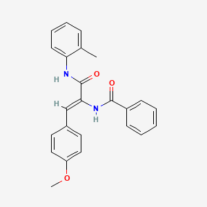 molecular formula C24H22N2O3 B3838782 N-(2-(4-methoxyphenyl)-1-{[(2-methylphenyl)amino]carbonyl}vinyl)benzamide 