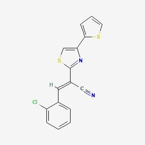 molecular formula C16H9ClN2S2 B3838784 3-(2-chlorophenyl)-2-[4-(2-thienyl)-1,3-thiazol-2-yl]acrylonitrile 