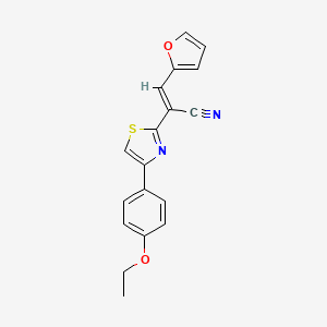 molecular formula C18H14N2O2S B3838789 2-[4-(4-ethoxyphenyl)-1,3-thiazol-2-yl]-3-(2-furyl)acrylonitrile 