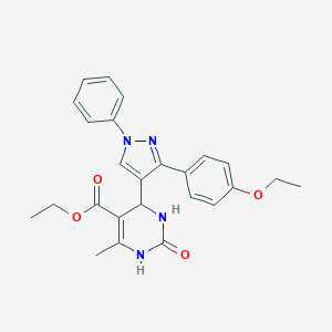 molecular formula C25H26N4O4 B383879 ethyl 4-[3-(4-ethoxyphenyl)-1-phenyl-1H-pyrazol-4-yl]-6-methyl-2-oxo-1,2,3,4-tetrahydropyrimidine-5-carboxylate CAS No. 955869-08-6