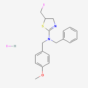 molecular formula C19H22I2N2OS B3838798 N-benzyl-5-(iodomethyl)-N-(4-methoxybenzyl)-4,5-dihydro-1,3-thiazol-2-amine hydroiodide 