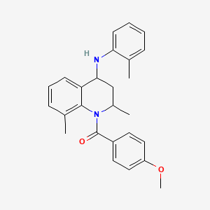 molecular formula C26H28N2O2 B3838817 1-(4-methoxybenzoyl)-2,8-dimethyl-N-(2-methylphenyl)-1,2,3,4-tetrahydro-4-quinolinamine 