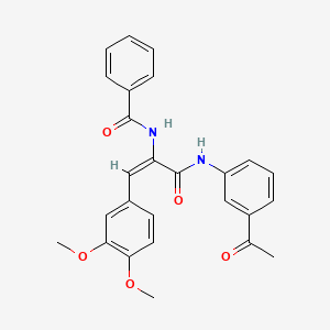 molecular formula C26H24N2O5 B3838823 N-[1-{[(3-acetylphenyl)amino]carbonyl}-2-(3,4-dimethoxyphenyl)vinyl]benzamide 