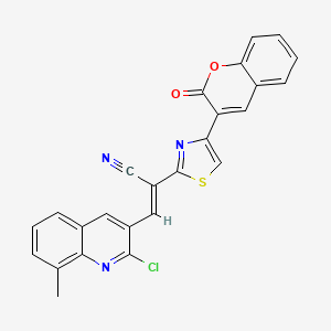 molecular formula C25H14ClN3O2S B3838824 3-(2-chloro-8-methyl-3-quinolinyl)-2-[4-(2-oxo-2H-chromen-3-yl)-1,3-thiazol-2-yl]acrylonitrile 