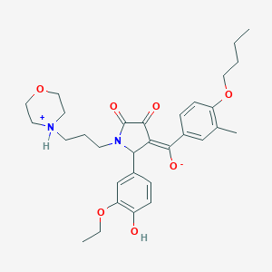 molecular formula C31H40N2O7 B383884 (E)-(4-butoxy-3-methylphenyl){2-(3-ethoxy-4-hydroxyphenyl)-1-[3-(morpholin-4-ium-4-yl)propyl]-4,5-dioxopyrrolidin-3-ylidene}methanolate 