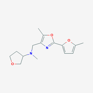 molecular formula C15H20N2O3 B3838844 N-methyl-N-{[5-methyl-2-(5-methyl-2-furyl)-1,3-oxazol-4-yl]methyl}tetrahydro-3-furanamine 