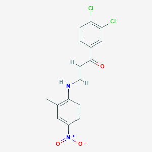 molecular formula C16H12Cl2N2O3 B3838857 1-(3,4-dichlorophenyl)-3-[(2-methyl-4-nitrophenyl)amino]-2-propen-1-one 