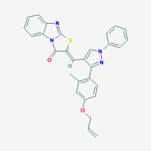 molecular formula C29H22N4O2S B383887 2-({3-[4-(allyloxy)-2-methylphenyl]-1-phenyl-1H-pyrazol-4-yl}methylene)[1,3]thiazolo[3,2-a]benzimidazol-3(2H)-one 